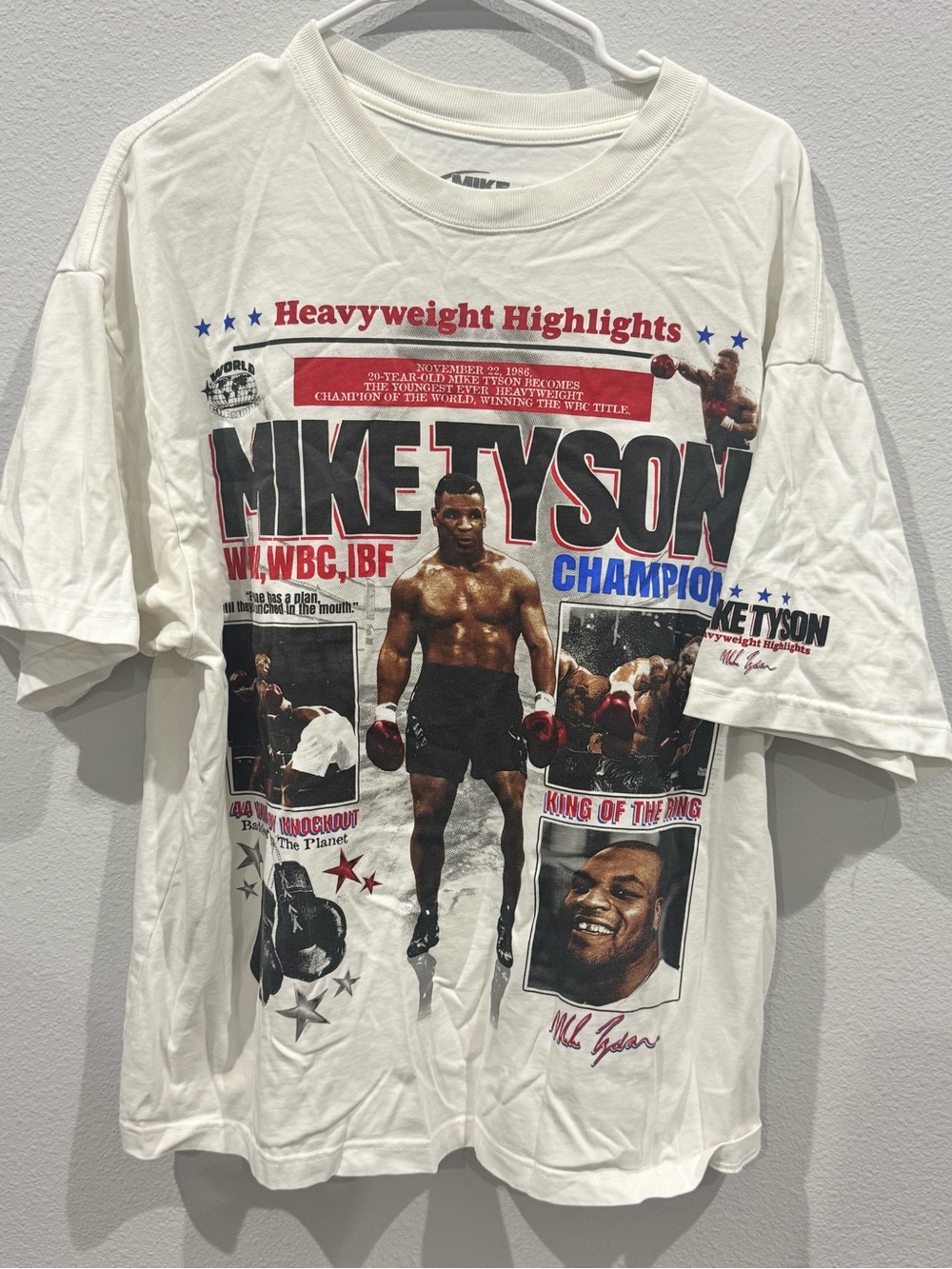 Mike Tyson White Graphic Heavyweight Highlights Tee